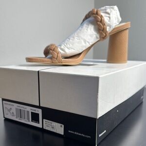 Dolce Vita Tan Heels with Textured Upper and Slingback